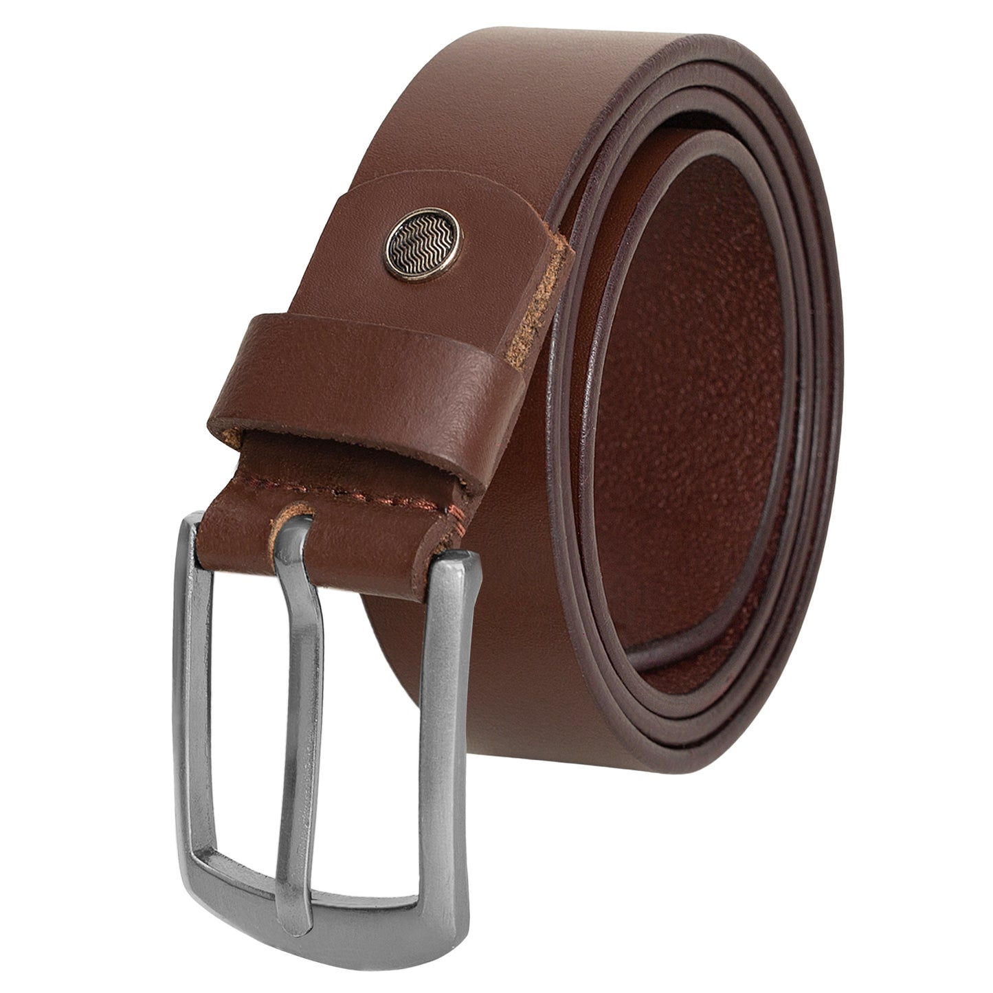 BTfash Top Grain Genuine Leather Belt for Men | Formal & Casual | Adjustable Size | Premium Buckle | Ideal for Jeans, Formal, and Casual Wear | Width 35 MM Brown