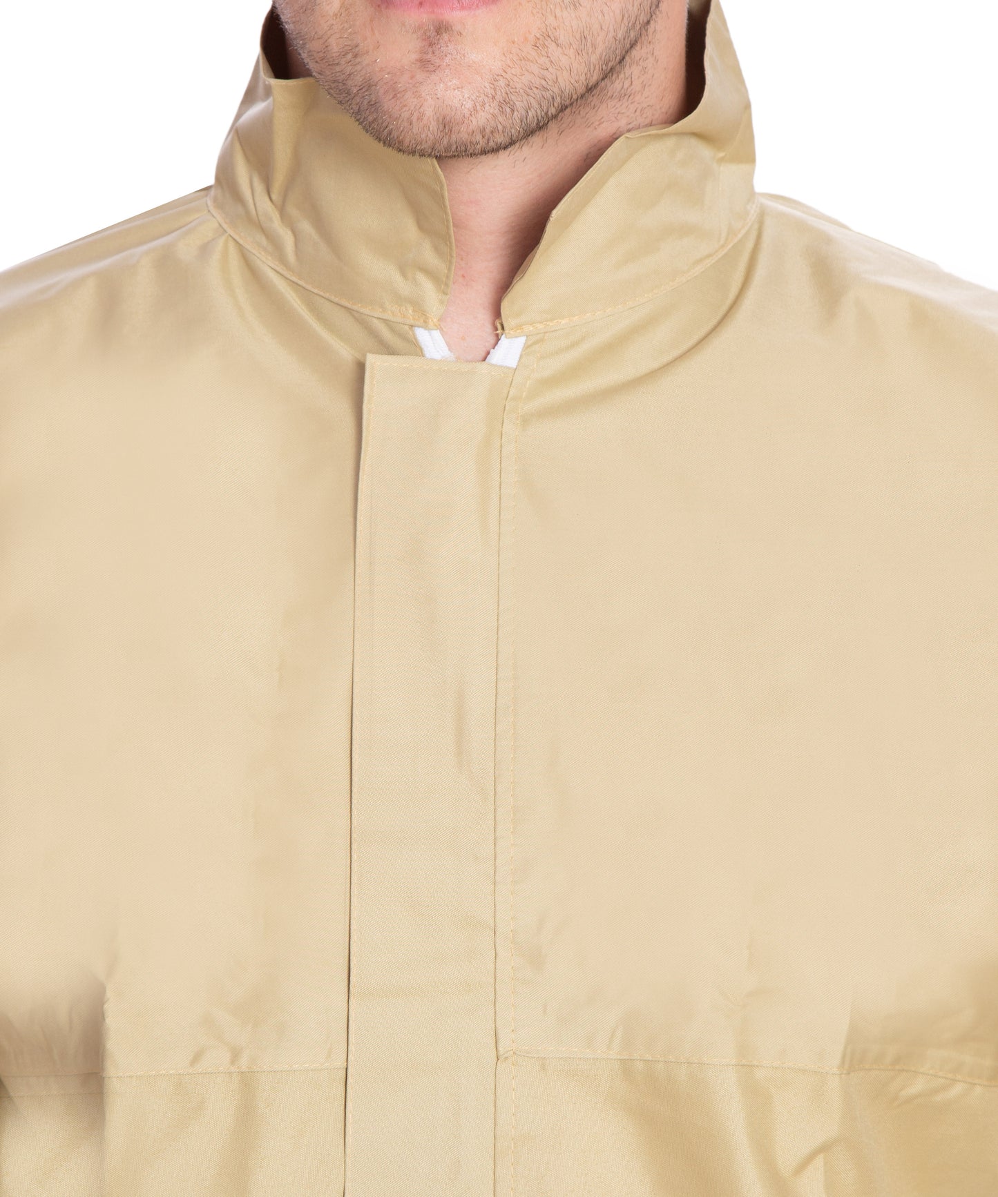 BTfash Waterproof Rainsuit For Men,Men Bike Rain Suit Rain Jacket Suit Inner Mobile Pocket (Color Beige)