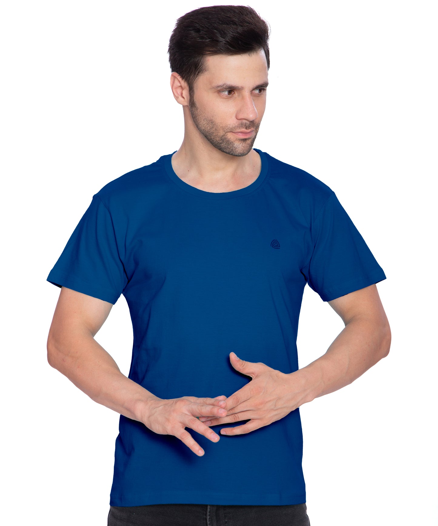 Lux Cozi Mens Regular Fit Round Neck Half Sleeve Solid T-Shirt | Pack of 1