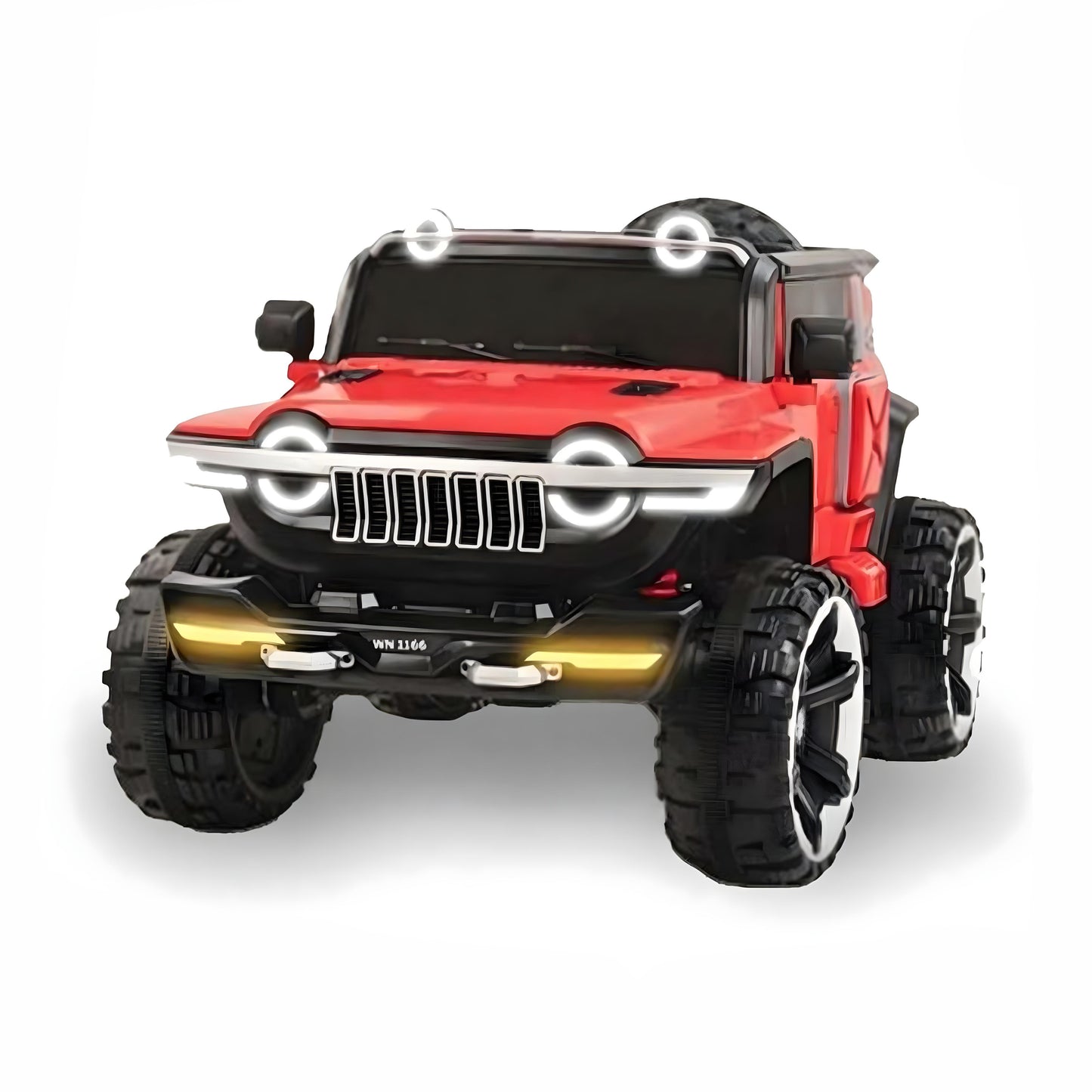 Btag Rechargeable Battery Operated Ride-On Luxury Jeep for Kids with Remote Control, 12V Battery Powered, Dual Control Mode, Swing Function, Led Lights, with Seat Belts.
