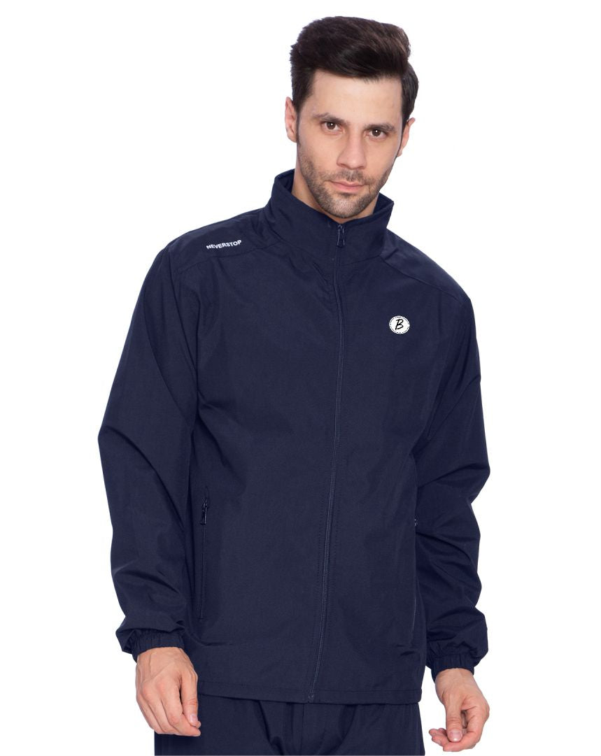Btag Men's Winter Solid Polyester Full Zip Sportswear Regular Fit Jacket, Pack of 1