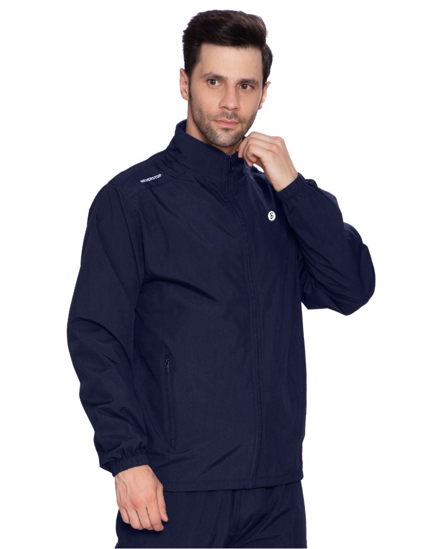 Btag Men's Winter Solid Polyester Full Zip Sportswear Regular Fit Jacket, Pack of 1