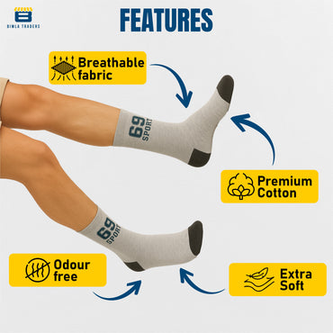 Btag Sports Ankle Socks for Men & Women – Breathable, Sweat-Absorbent, Cushioned Athletic Socks for Running, Gym, Cycling.(PO12_ASSTRD)