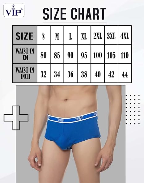 VIP Mens Y Front Cotton Brief Pack of 1 (SPECTOR_ASSORTED)