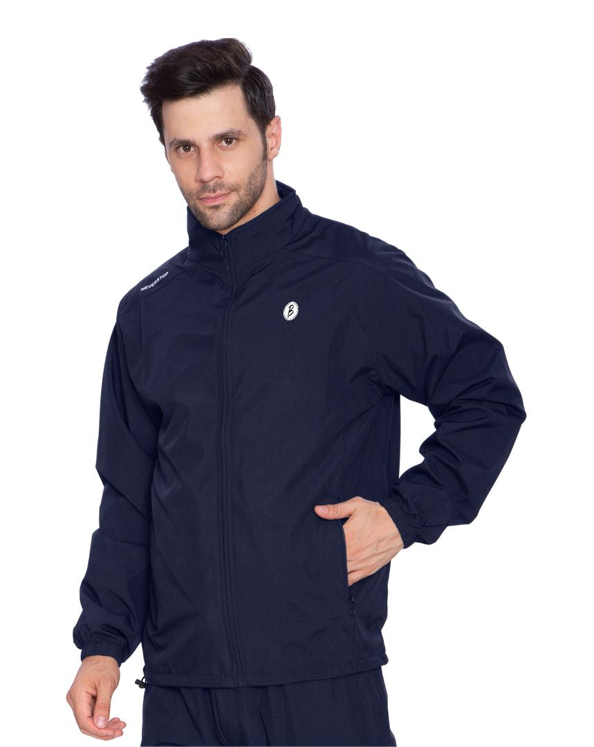 Btag Men's Winter Solid Polyester Full Zip Sportswear Regular Fit Jacket, Pack of 1