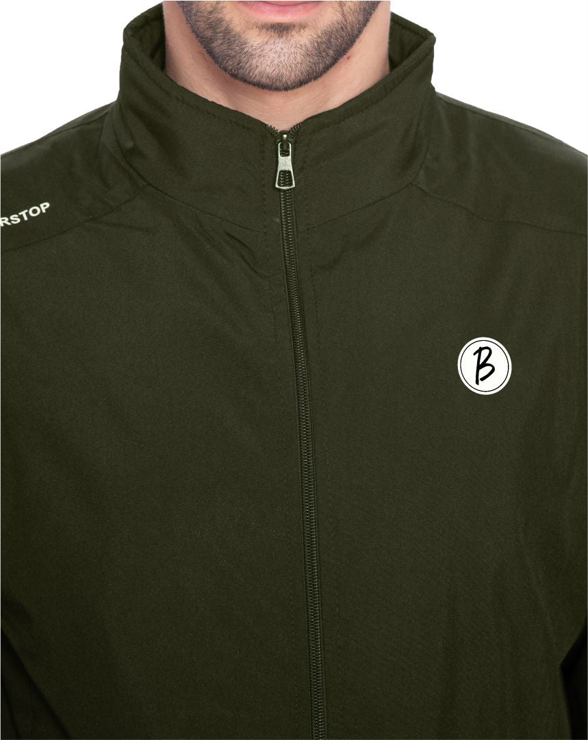 Btag Men's Winter Solid Polyester Full Zip Sportswear Regular Fit Jacket, Pack of 1