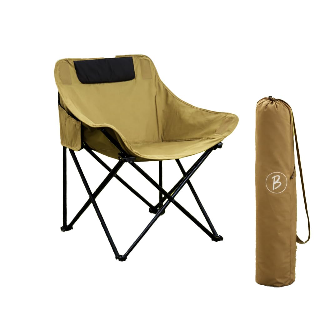 Bimla Traders Foldable Camping Chair with Carry Bag, Portable Outdoor Folding Chair for Camping, Picnic, Garden and Travel, Heavy Duty Metal Frame.