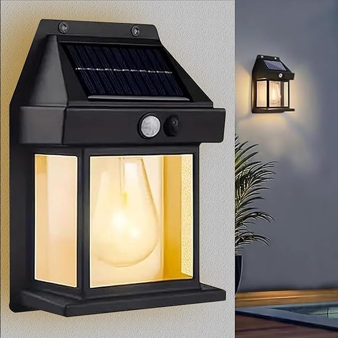 Bimla Traders Solar Wall Lights Outdoor Motion Sensor Auto Chargeable Exterior LED Sconce Front Porch Security Lamps Waterproof for Patio Garden