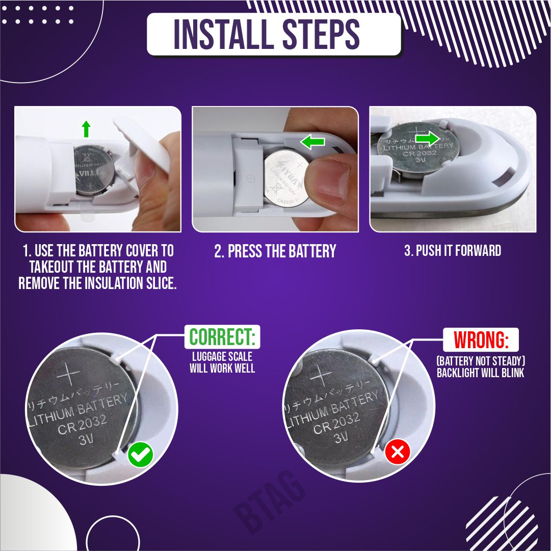 Btag Electronic Portable Digital LED Screen Luggage Weighing Scale|Handheld Travel Weight Measuring Scale for Suitcases, Bags&Baggage, 50 kg/110 Lb For Multi-Purpose Use. Pack of 1 (JY-26)