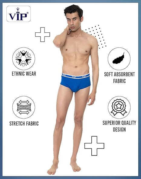 VIP Mens Y Front Cotton Brief Pack of 1 (SPECTOR_ASSORTED)