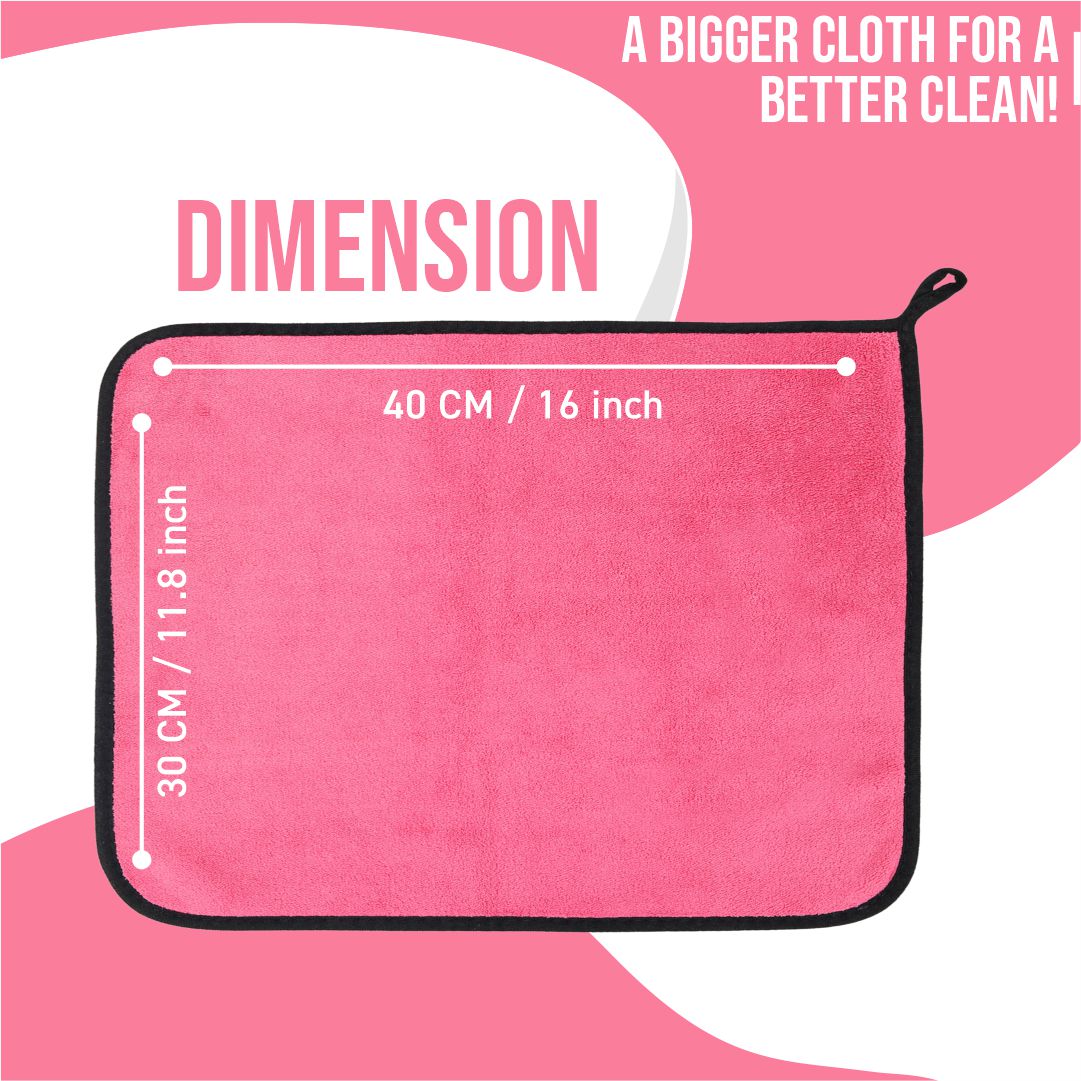 Btag Microfiber Cleaning Cloth| Highly Absorbent,Lint and Streak Free, Multi-Purpose Wash Cloth for Kitchen,Car,Window,Stainless Steel (Pack of 3)