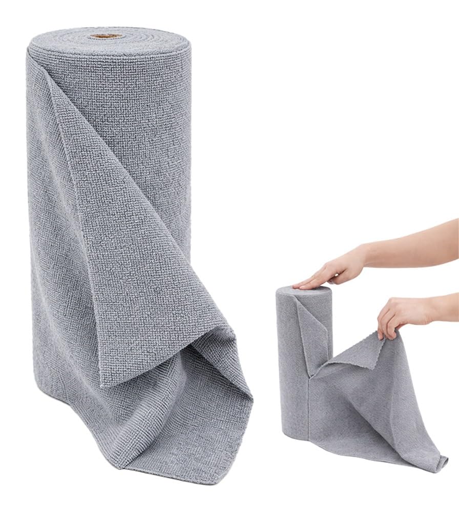 Bimla Traders Microfiber Tear-Away Reusable, Washable, 25x25cm 20 Pieces Cleaning Towels Roll – Premium, Super Absorbent Cloths for Kitchen, Car & Home