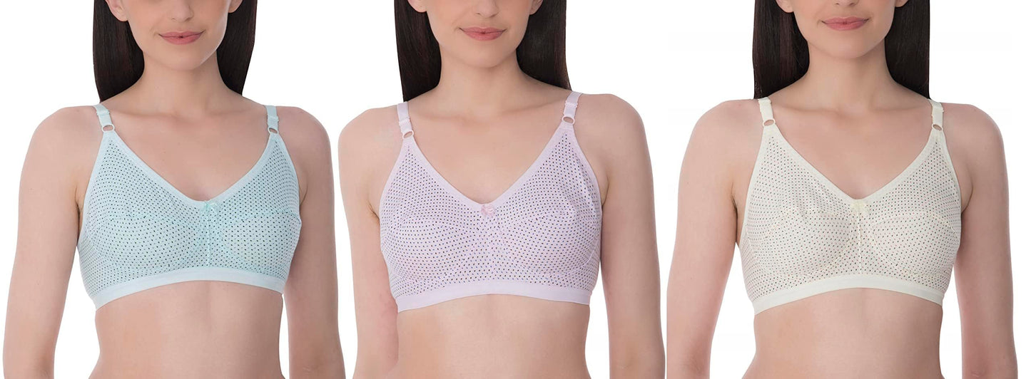 Bimla Traders Women's Cotton Everyday Bra – Non-Padded, Non-Wired, Full Coverage Comfortable.