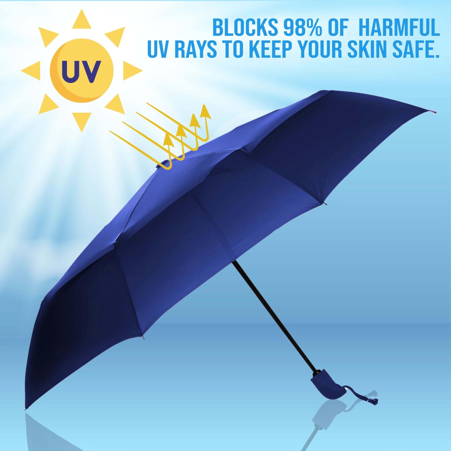 Btag J-Handle 3 Fold Small size Portable Auto Open Umbrella for Men Women & Kids | UV Protection, Waterproof, Rain, Sunlight Protection | Pack of 1
