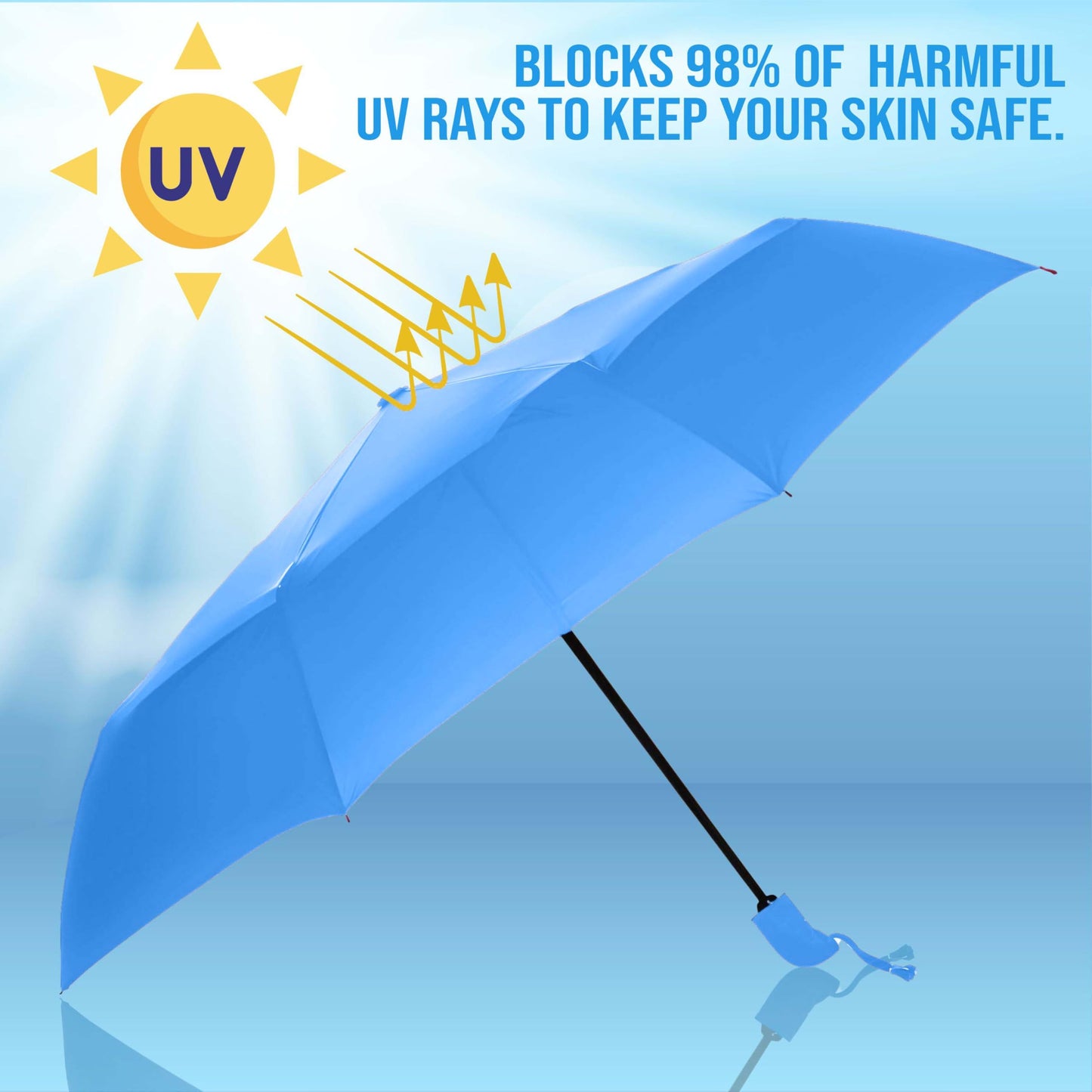 Btag J-Handle 3 Fold Small size Portable Auto Open Umbrella for Men Women & Kids | UV Protection, Waterproof, Rain, Sunlight Protection | Pack of 1