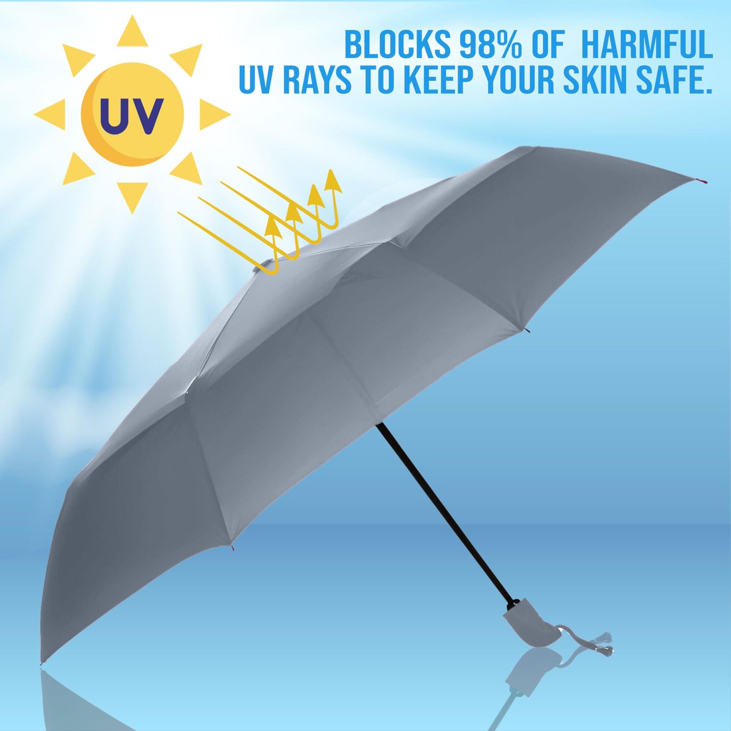 Btag J-Handle 3 Fold Small size Portable Auto Open Umbrella for Men Women & Kids | UV Protection, Waterproof, Rain, Sunlight Protection | Pack of 1