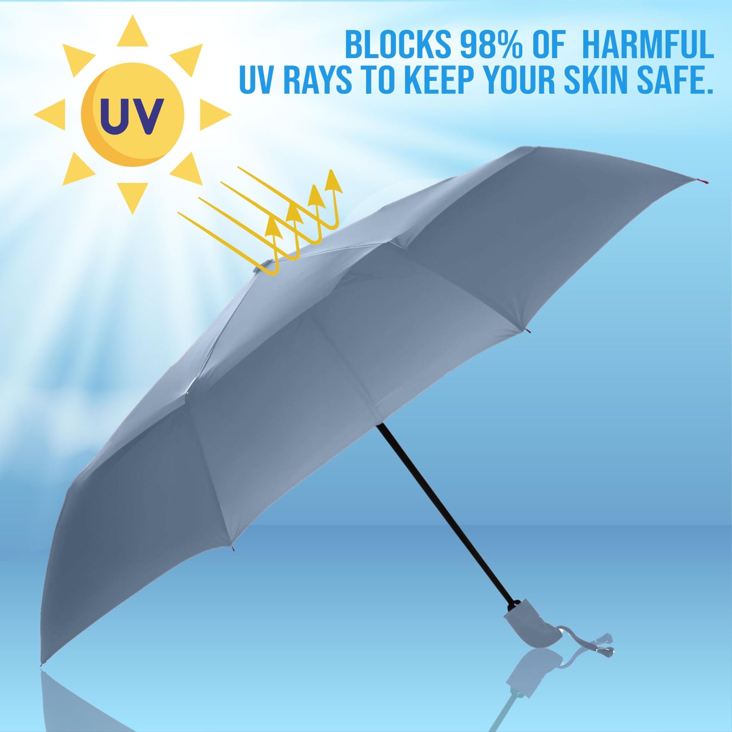 Btag J-Handle 3 Fold Small size Portable Auto Open Umbrella for Men Women & Kids | UV Protection, Waterproof, Rain, Sunlight Protection | Pack of 1