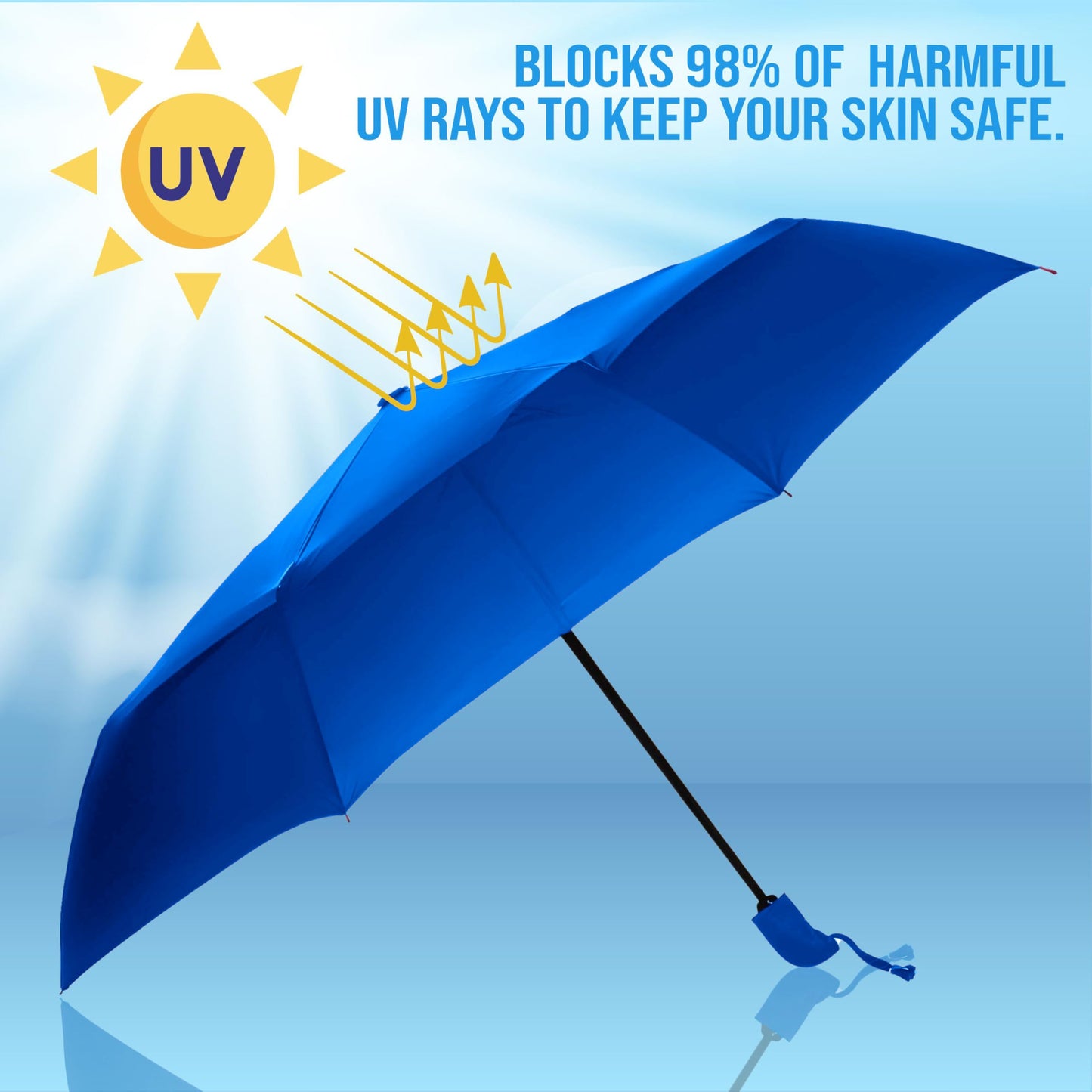 Btag J-Handle 3 Fold Small size Portable Auto Open Umbrella for Men Women & Kids | UV Protection, Waterproof, Rain, Sunlight Protection | Pack of 1