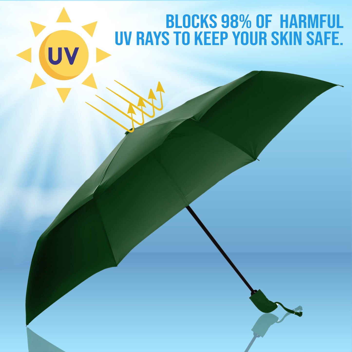 Btag J-Handle 3 Fold Small size Portable Auto Open Umbrella for Men Women & Kids | UV Protection, Waterproof, Rain, Sunlight Protection | Pack of 1