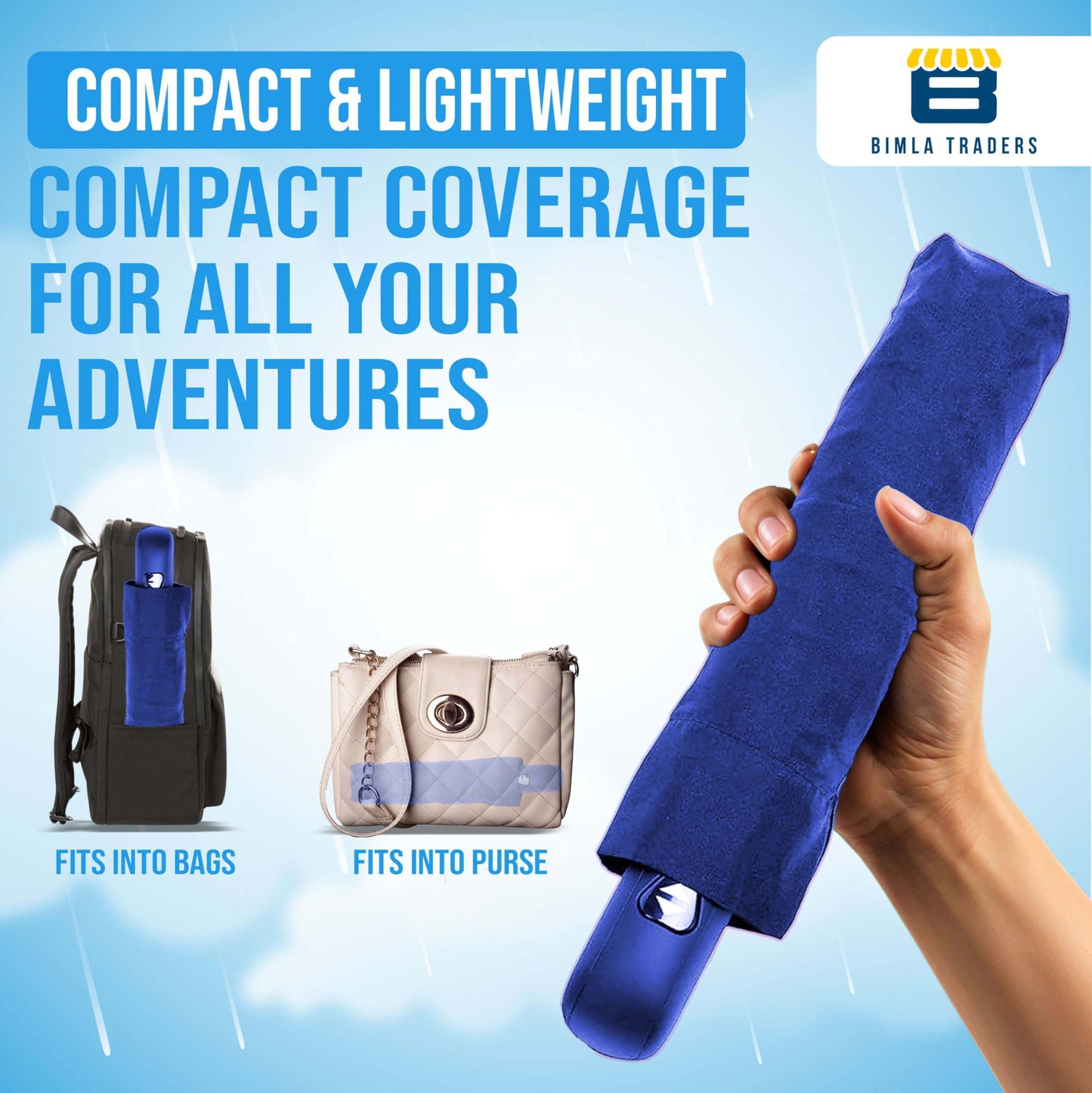 Btag J-Handle 3 Fold Small size Portable Auto Open Umbrella for Men Women & Kids | UV Protection, Waterproof, Rain, Sunlight Protection | Pack of 1