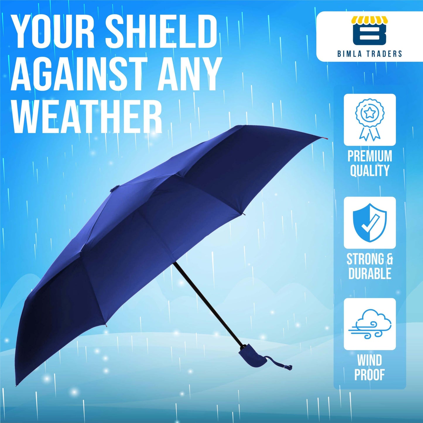Btag J-Handle 3 Fold Small size Portable Auto Open Umbrella for Men Women & Kids | UV Protection, Waterproof, Rain, Sunlight Protection | Pack of 1