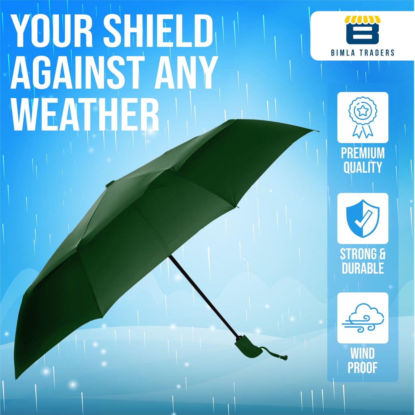 Btag J-Handle 3 Fold Small size Portable Auto Open Umbrella for Men Women & Kids | UV Protection, Waterproof, Rain, Sunlight Protection | Pack of 1