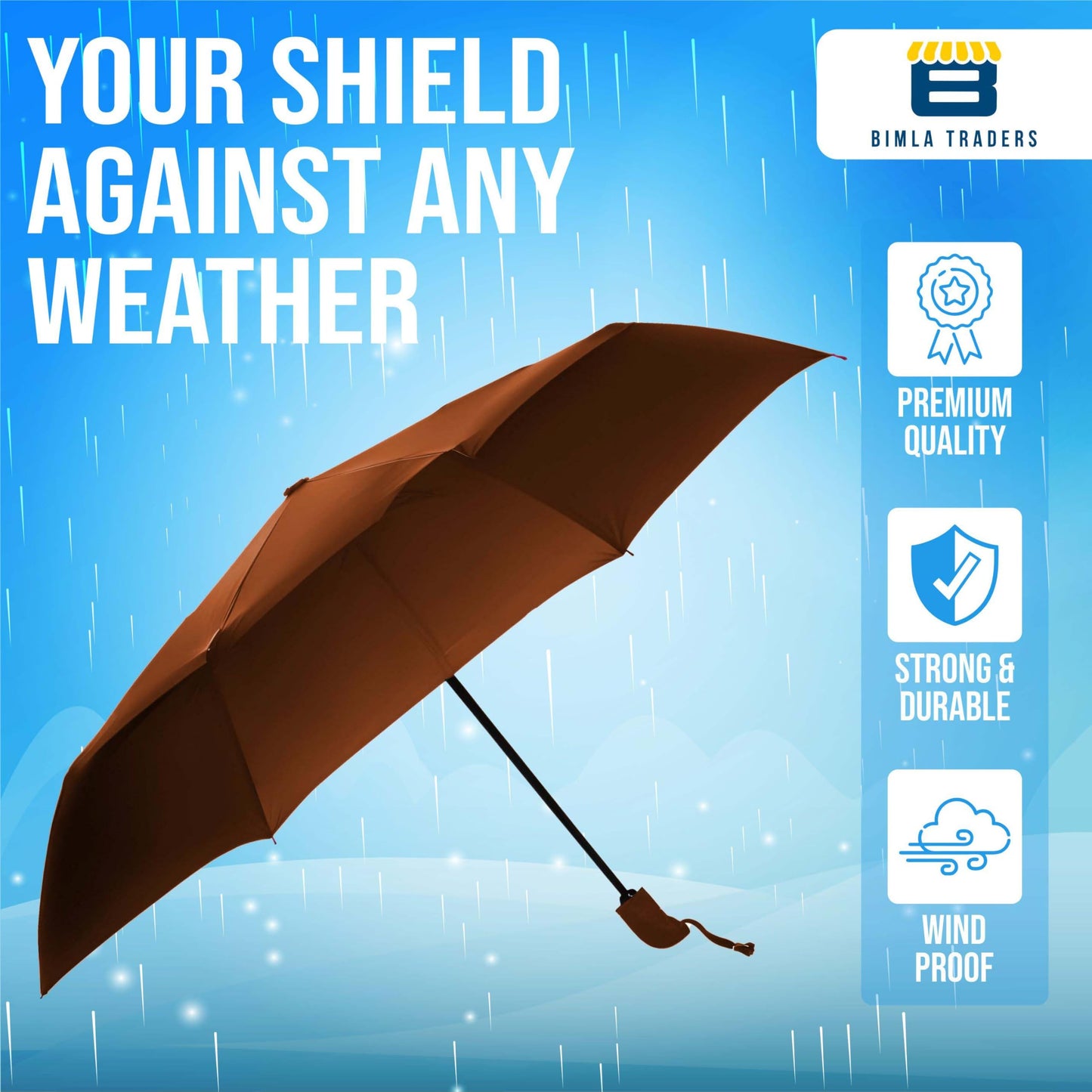 Btag J-Handle 3 Fold Small size Portable Auto Open Umbrella for Men Women & Kids | UV Protection, Waterproof, Rain, Sunlight Protection | Pack of 1