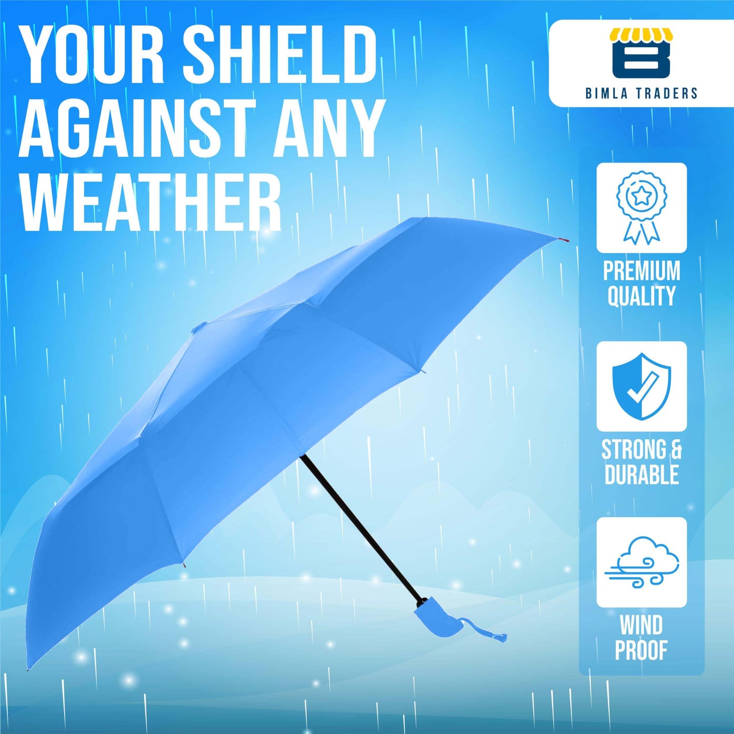 Btag J-Handle 3 Fold Small size Portable Auto Open Umbrella for Men Women & Kids | UV Protection, Waterproof, Rain, Sunlight Protection | Pack of 1