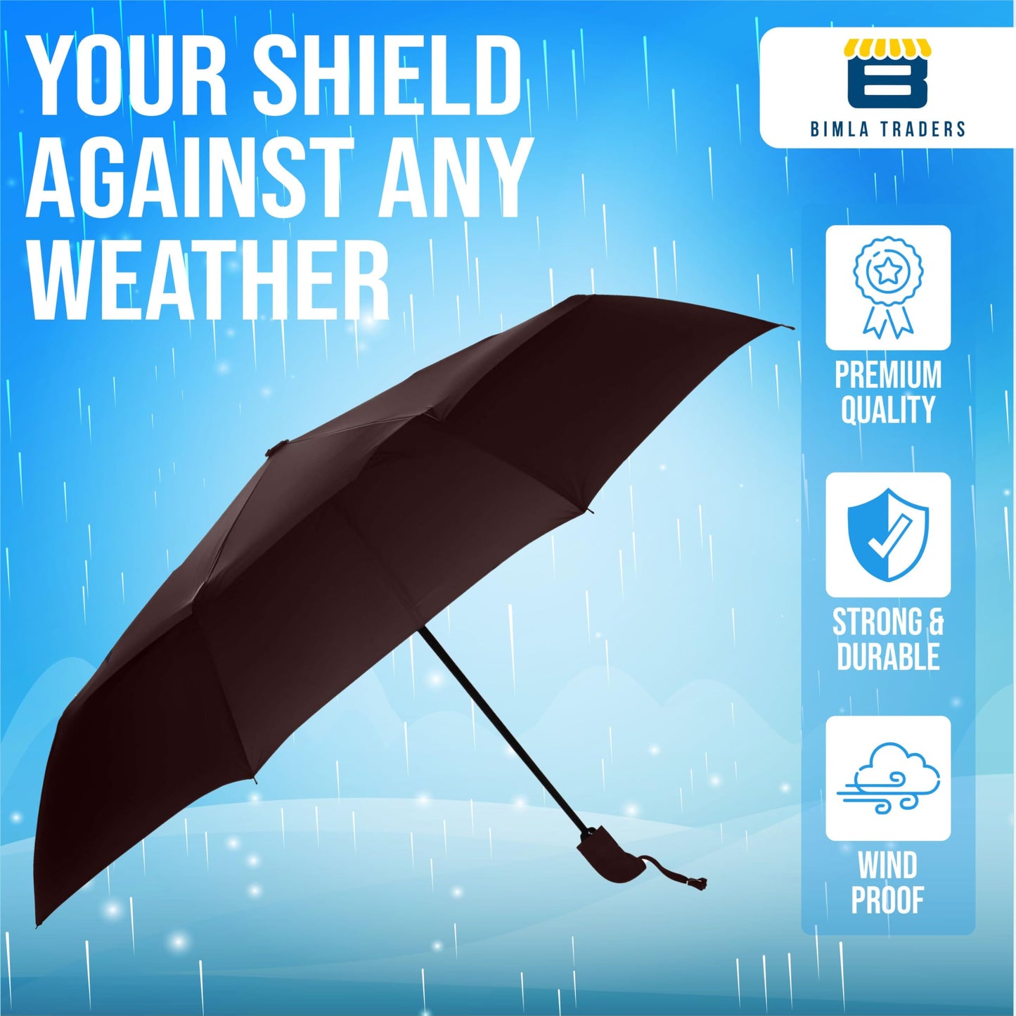 Btag J-Handle 3 Fold Small size Portable Auto Open Umbrella for Men Women & Kids | UV Protection, Waterproof, Rain, Sunlight Protection | Pack of 1
