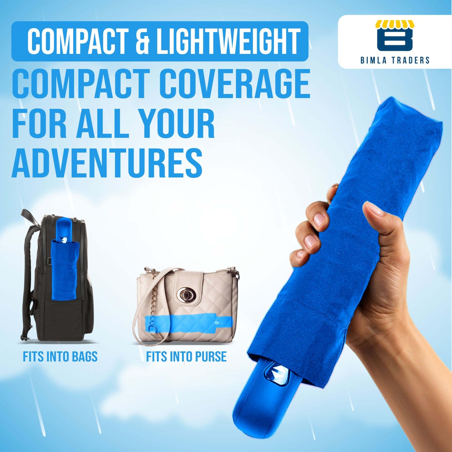 Btag J-Handle 3 Fold Small size Portable Auto Open Umbrella for Men Women & Kids | UV Protection, Waterproof, Rain, Sunlight Protection | Pack of 1