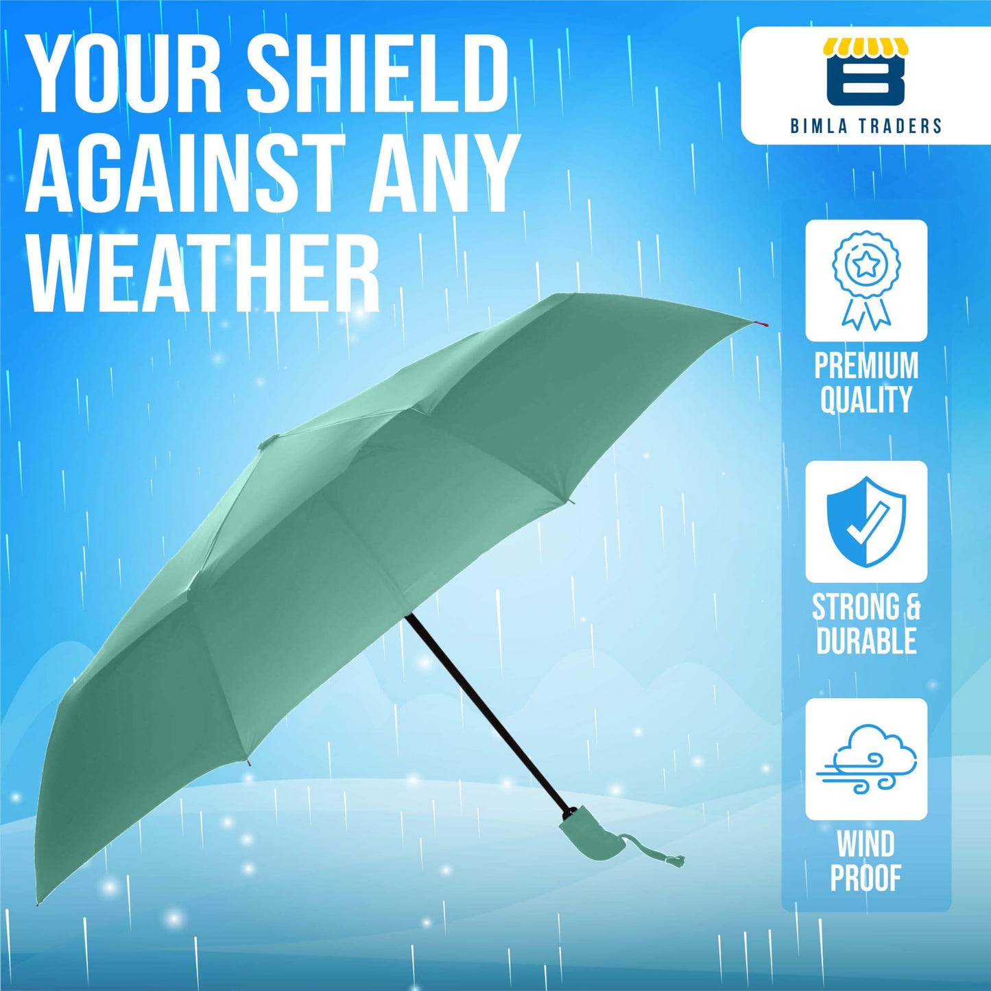 Btag J-Handle 3 Fold Small size Portable Auto Open Umbrella for Men Women & Kids | UV Protection, Waterproof, Rain, Sunlight Protection | Pack of 1