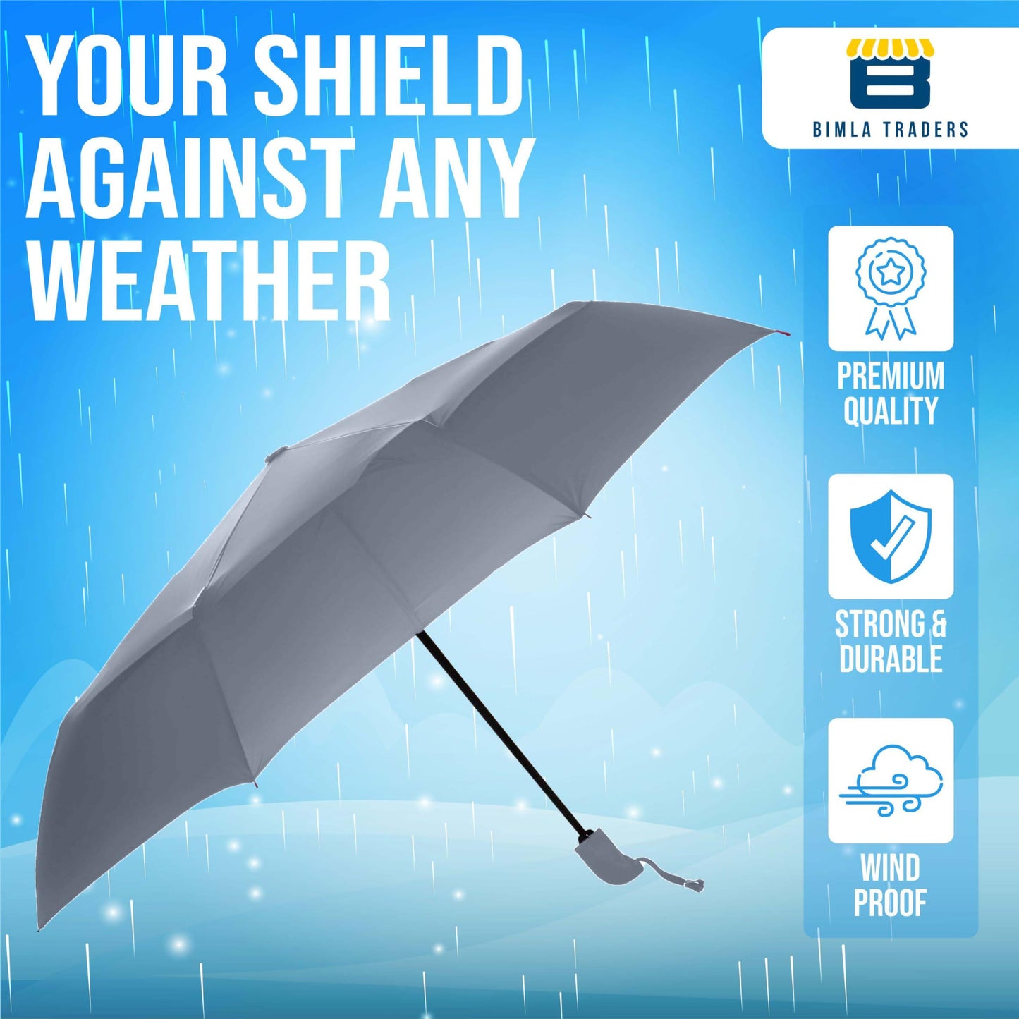 Btag J-Handle 3 Fold Small size Portable Auto Open Umbrella for Men Women & Kids | UV Protection, Waterproof, Rain, Sunlight Protection | Pack of 1