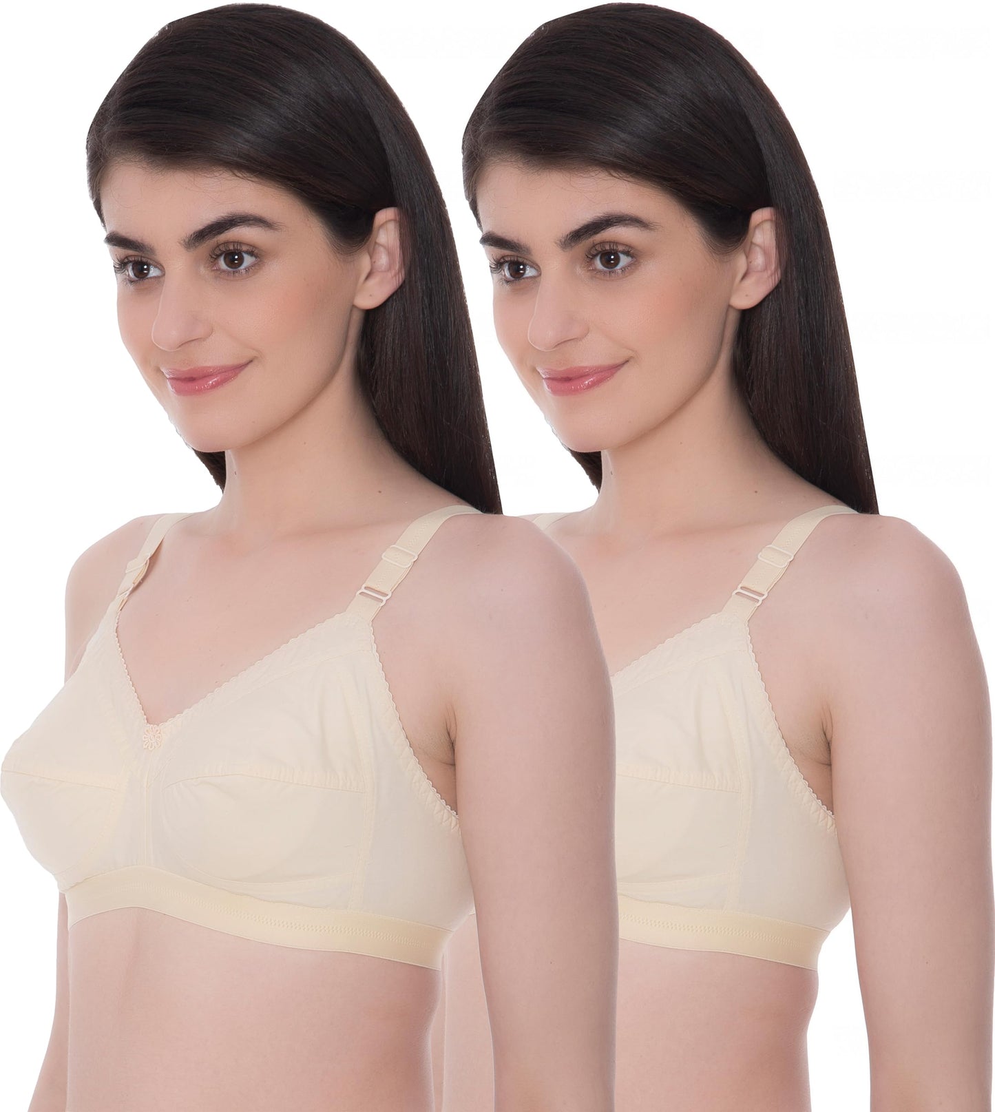 Bimla Traders Women's Cotton Everyday Bra – Non-Padded, Non-Wired, Comfortable. Pack of 2