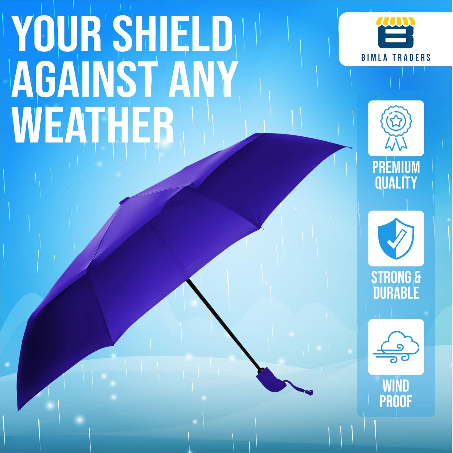 Btag J-Handle 3 Fold Small size Portable Auto Open Umbrella for Men Women & Kids | UV Protection, Waterproof, Rain, Sunlight Protection | Pack of 1