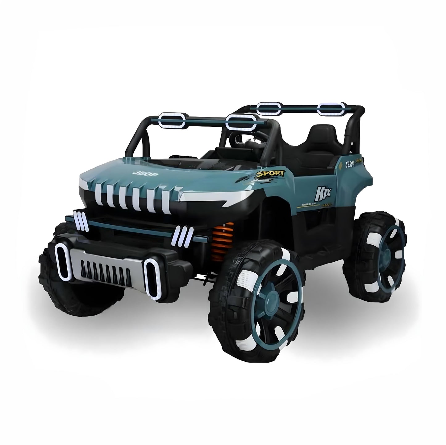 Btag Rechargeable Battery Operated Ride-On Luxury Jeep for Kids with Remote Control, 12V Battery Powered, Dual Control Mode, Swing Function, Led Lights, with Seat Belts.
