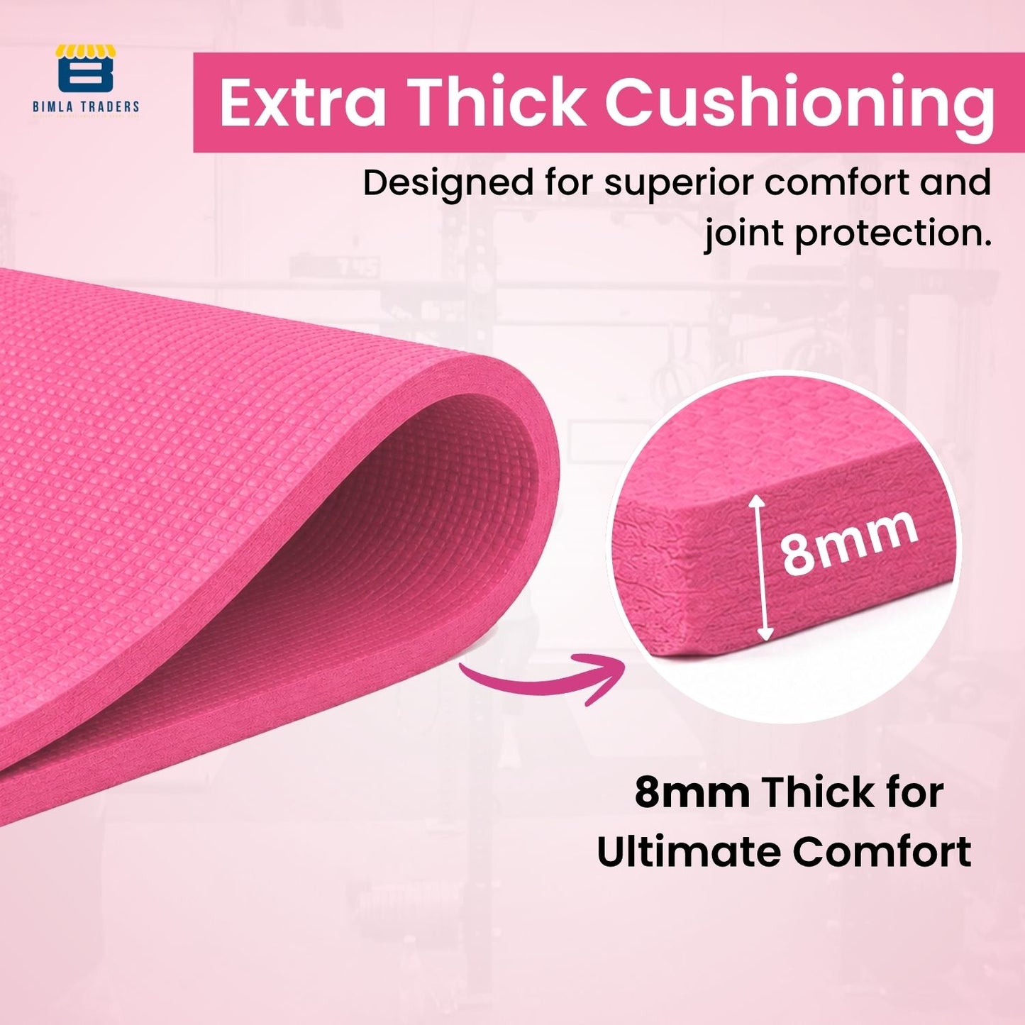 Bimla Traders Premium EVA Yoga Mat for Women & Men | Anti-Slip Exercise & Gym Mat for Home Workouts | Lightweight & Durable