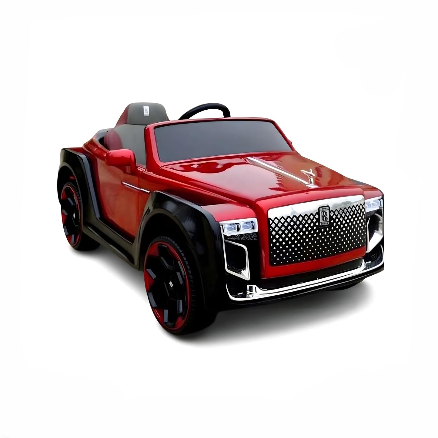 Btag Rechargeable Battery Operated Ride-On Luxury Car for Kids with Remote Control, 12V Battery Powered, Dual Control Mode, Swing Function, Led Lights, with Seat Belts.