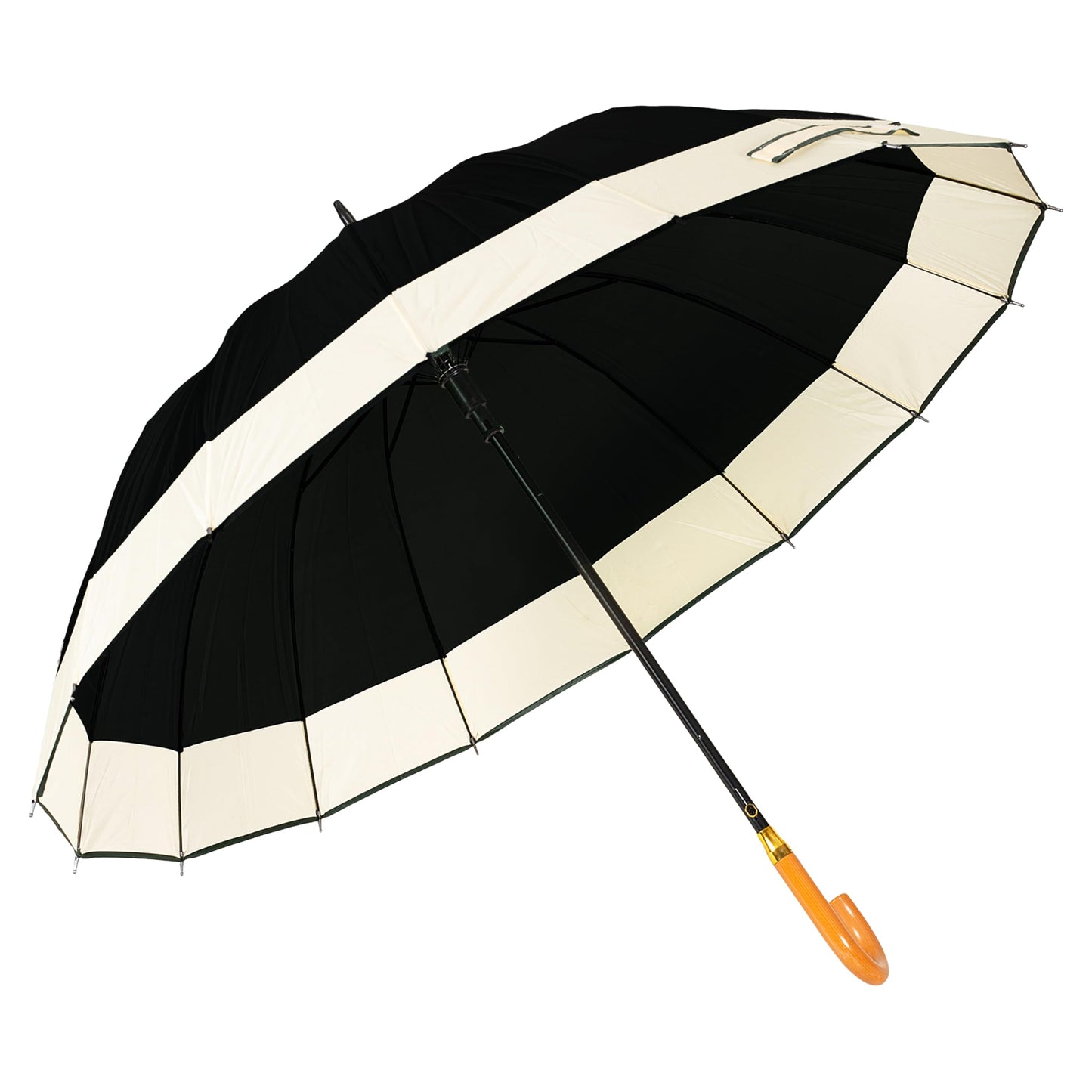 BTfash Wooden J Handle Big size Auto Open Umbrella for Men Women & Kids | UV Protection, Waterproof, Rain, Sunlight Protection | Pack of 1 |