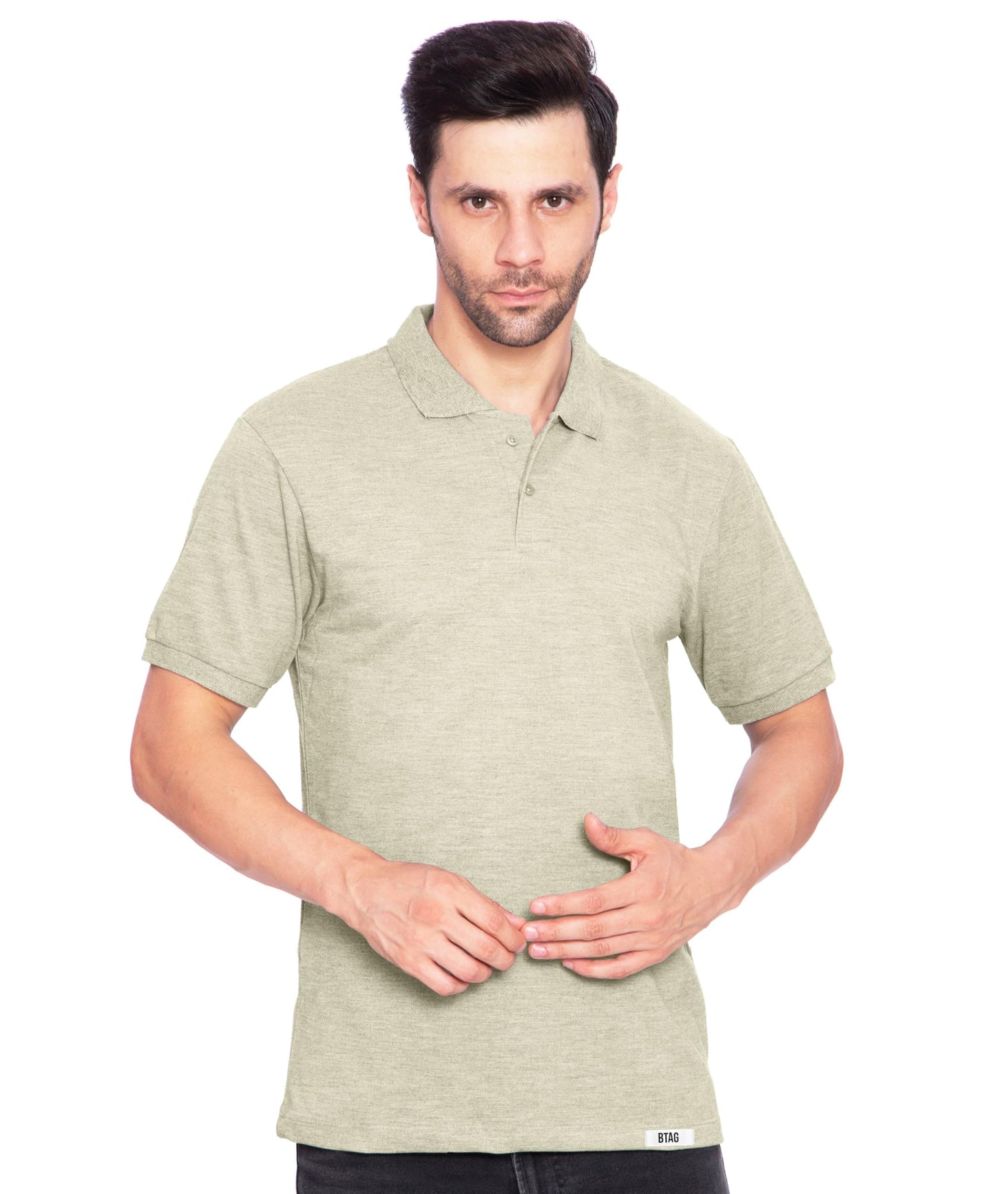 Btag Men's Regular Fit Polo Neck Half Sleeve Solid T-Shirt | Pack of 1