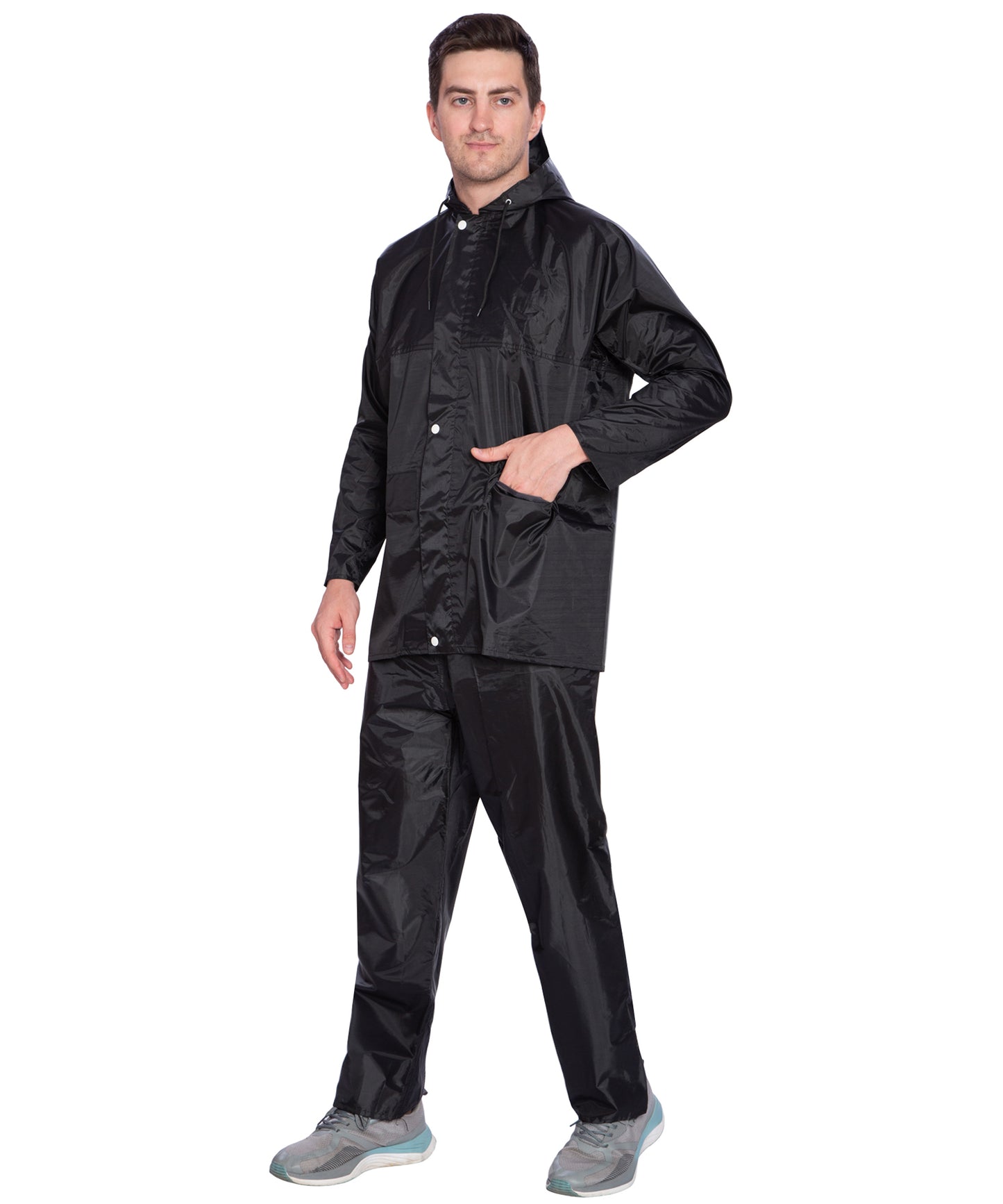 BTfash Men's Lightweight and Waterproof Hood Raincoat With pocket and bag | Solid | Comfortable | Modern