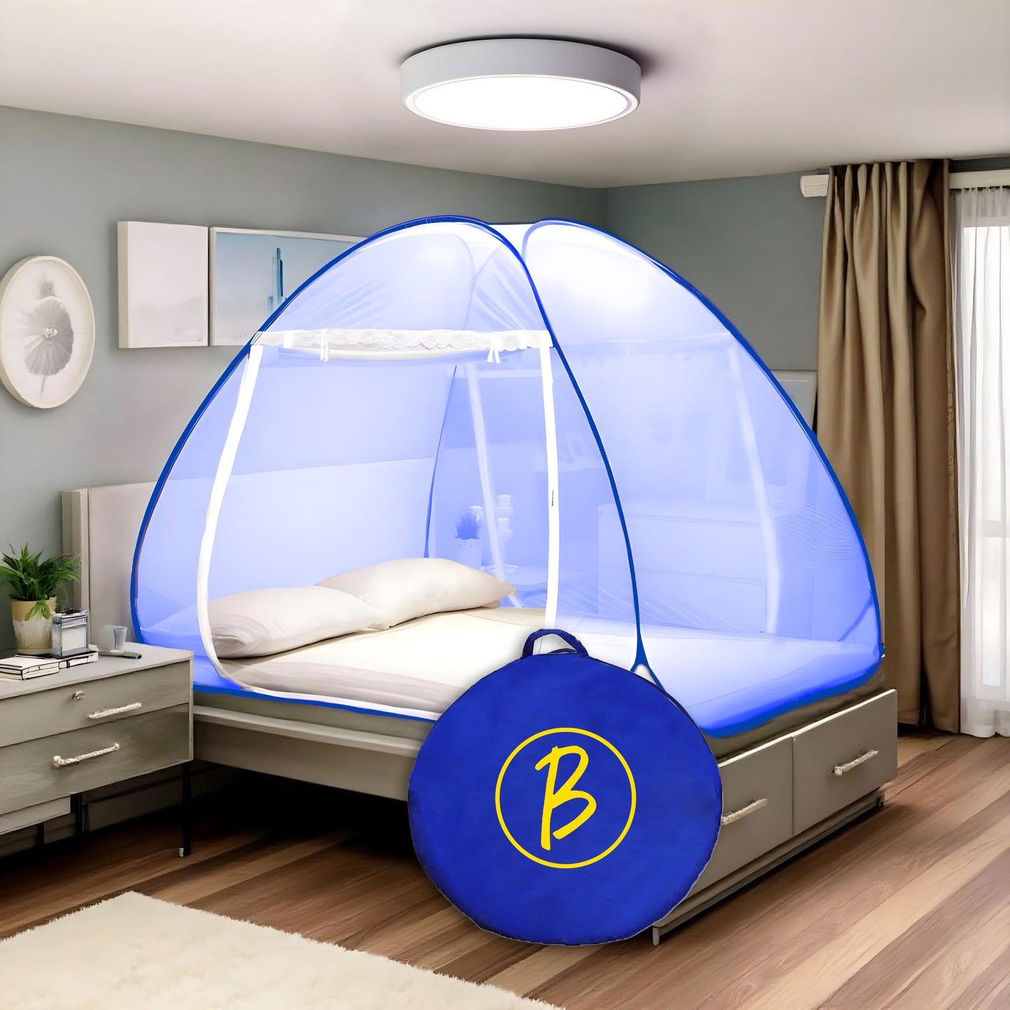 Btag Premium Mosquito NET Mosquito full bed Net | Extra Mosquito Protection | 30GSM Strong Net