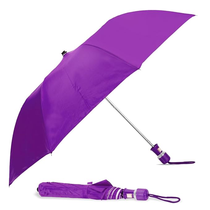 BTfash Round Handle 2 Fold Small size Portable Auto Open Umbrella for Men Women & Kids | UV Protection, Waterproof, Rain