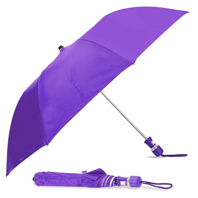 BTfash Round Handle 2 Fold Small size Portable Auto Open Umbrella for Men Women & Kids | UV Protection, Waterproof, Rain