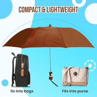 BTfash Round Handle 2 Fold Small size Portable Auto Open Umbrella for Men Women & Kids | UV Protection, Waterproof, Rain