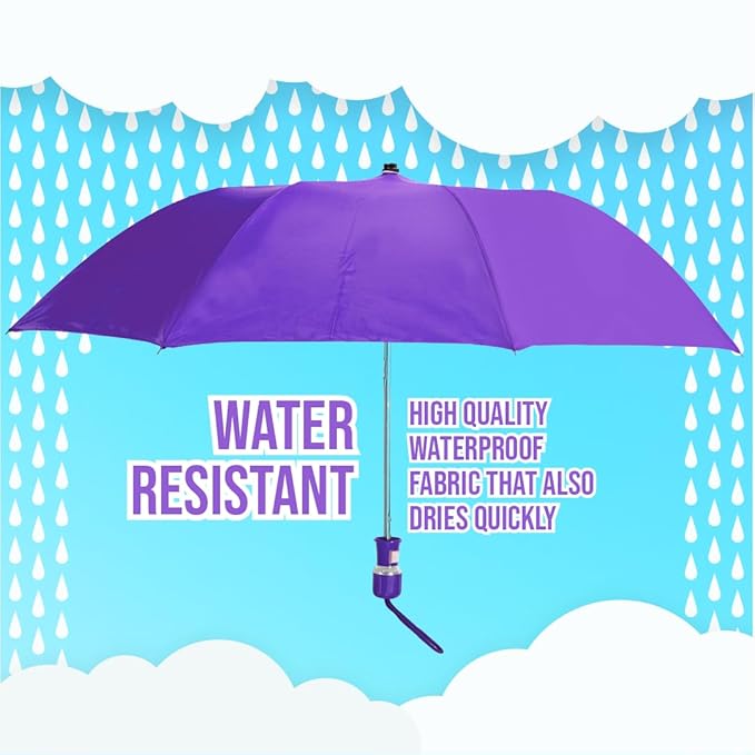 BTfash Round Handle 2 Fold Small size Portable Auto Open Umbrella for Men Women & Kids | UV Protection, Waterproof, Rain