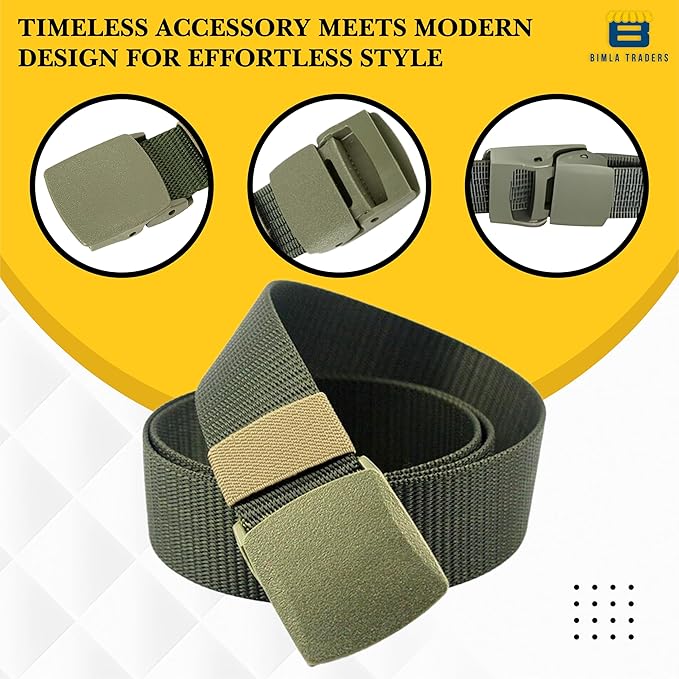 BTfash Men's Canvas Reversible Waist Belt, Fits on upto 40 Inches Waist Size | Pack of 1 |