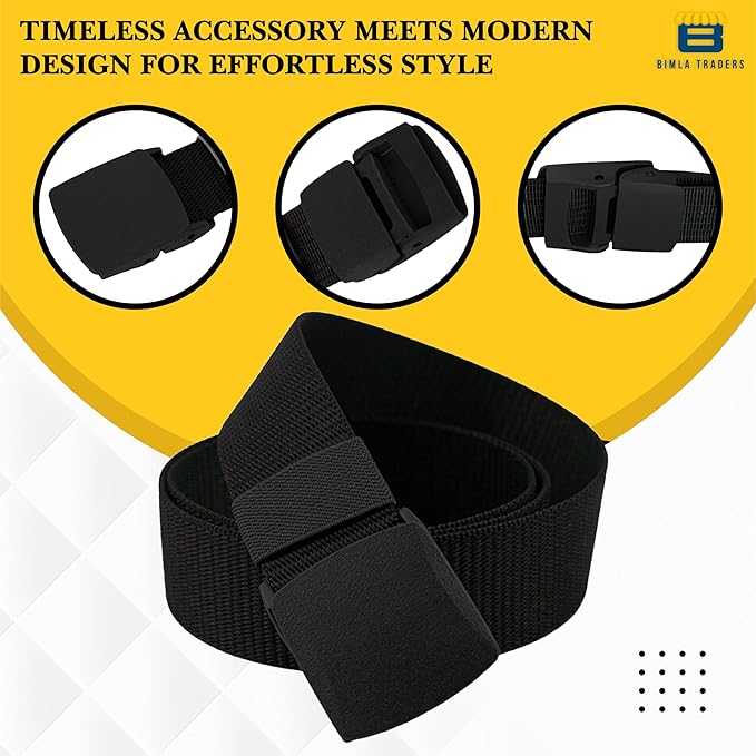 BTfash Men's Canvas Reversible Waist Belt, Fits on upto 40 Inches Waist Size | Pack of 1 |