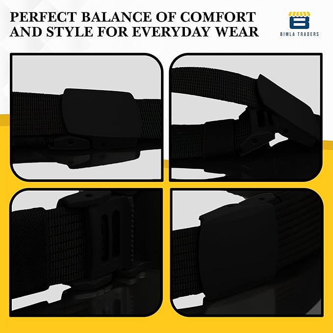 BTfash Men's Canvas Reversible Waist Belt, Fits on upto 40 Inches Waist Size | Pack of 1 |