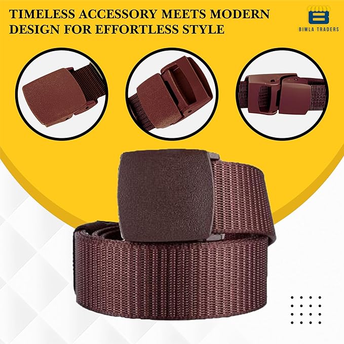 BTfash Men's Canvas Reversible Waist Belt, Fits on upto 40 Inches Waist Size | Pack of 1 |