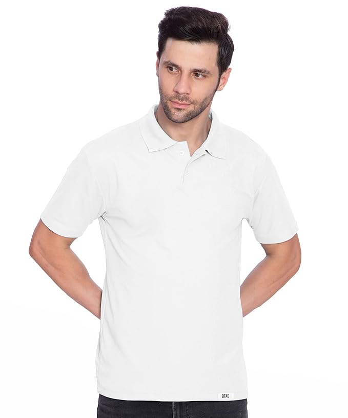 Btag Men's Dri-Fit Polo Neck Half Sleeve Solid Basic T-Shirt | Pack of 1